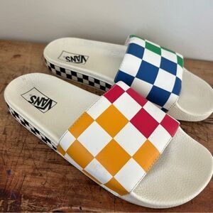 Vans half big checker slide-on shoes slides men's sz 11 preworn